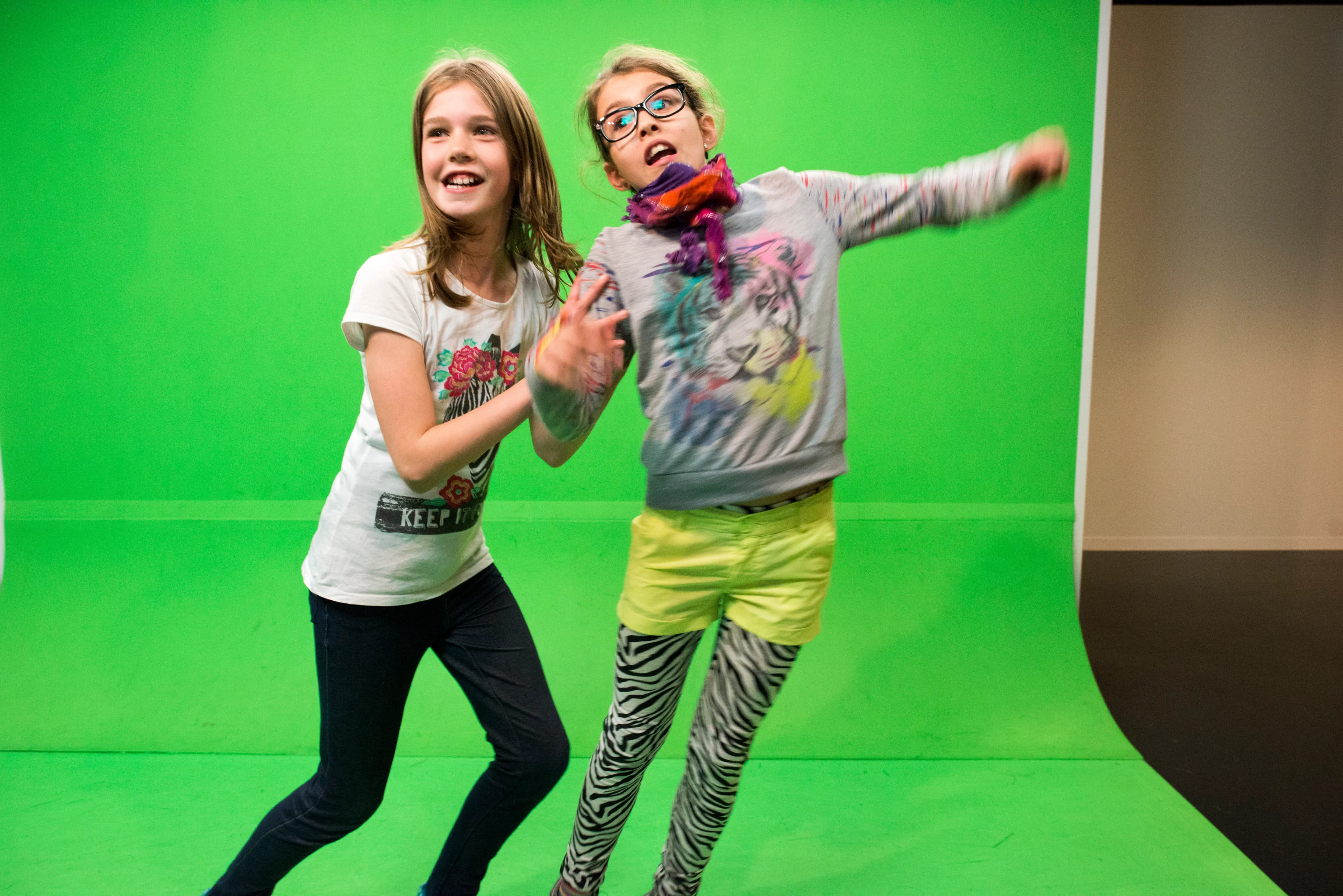 Speel in een filmscène in de Green Screen