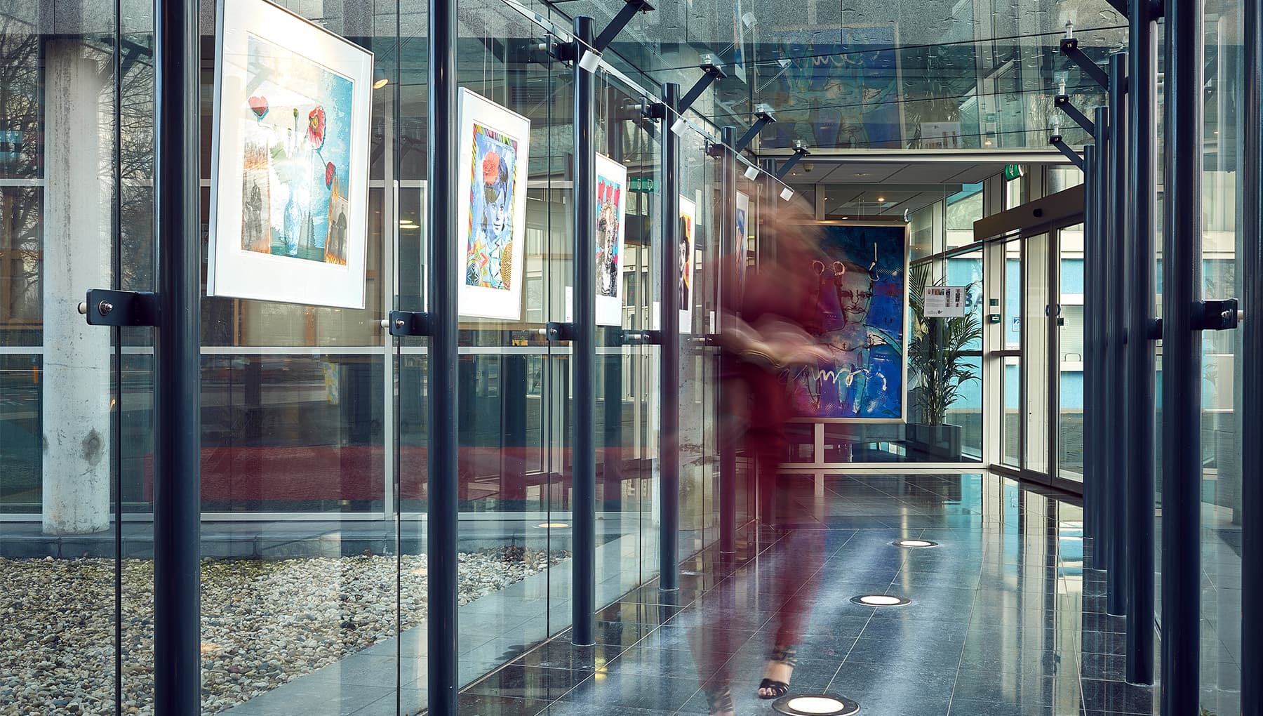 Glass hallway
