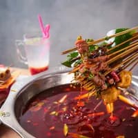 Beef and chicken skewers at Yuan's Hot Pot Chinese restaurant