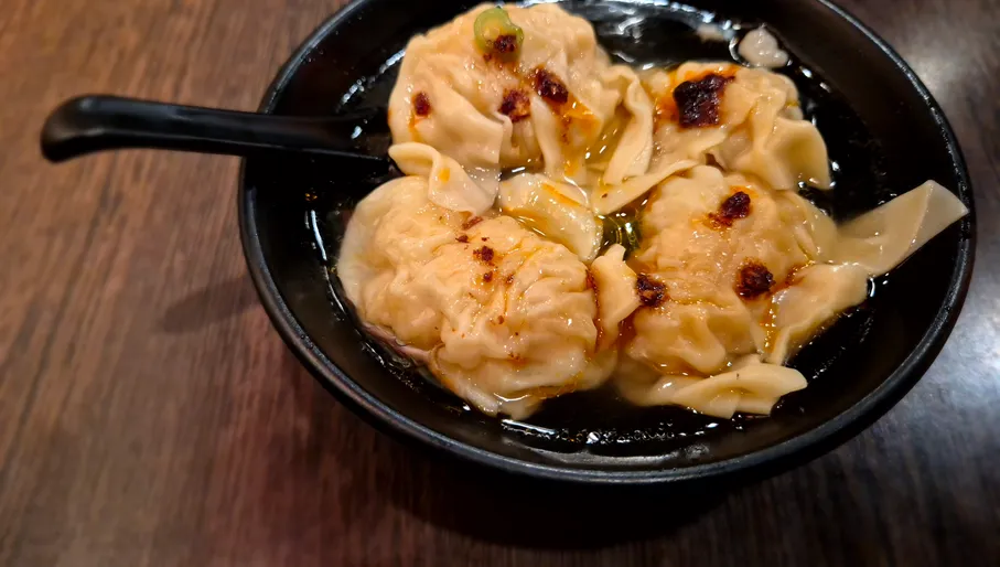 Bowl of dumplings at New King Chinese restaurant on the Zeedijk