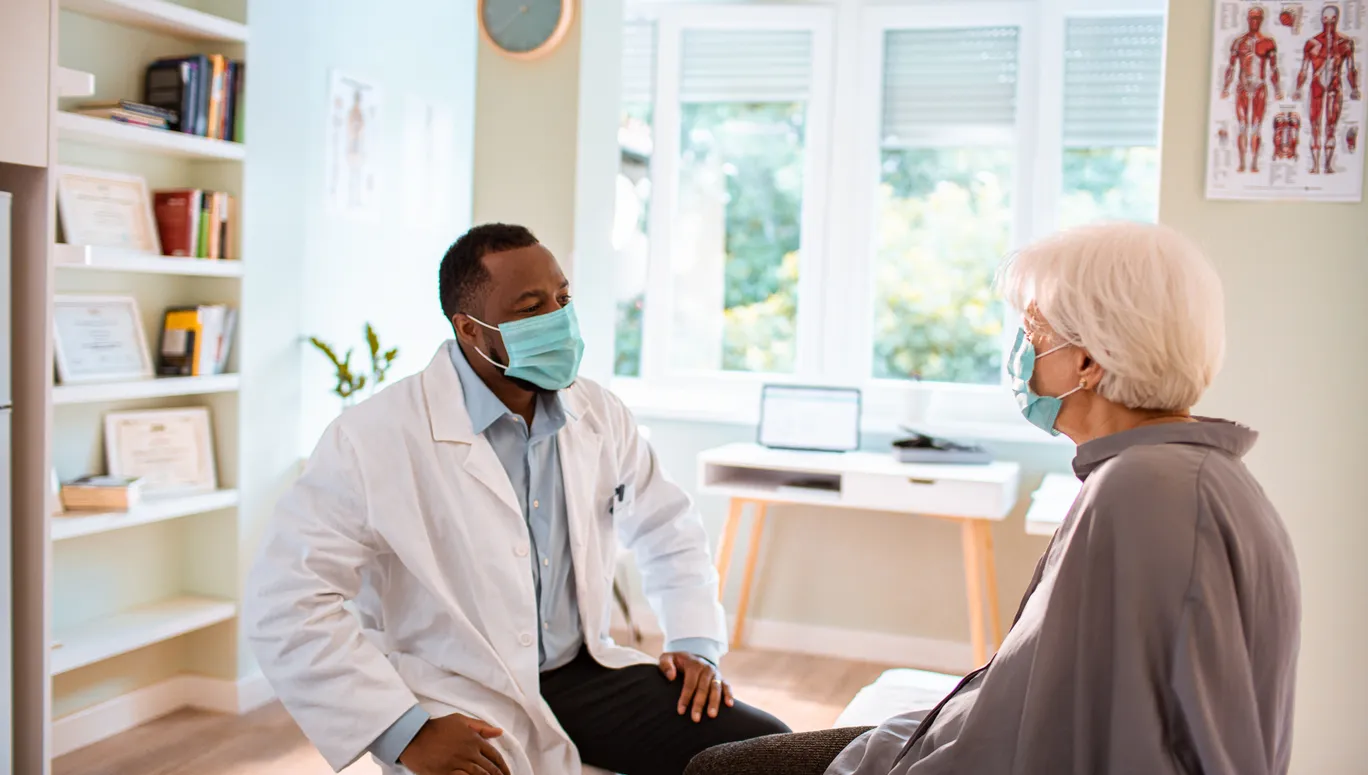 Close up of a senior woman having a doctors appointment