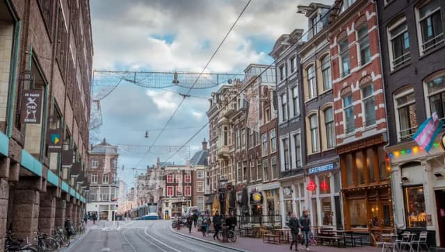 Christmas decorations at the Utrechtsestraat shopping street