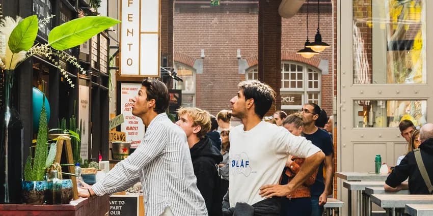 Foodhallen people waiting to order