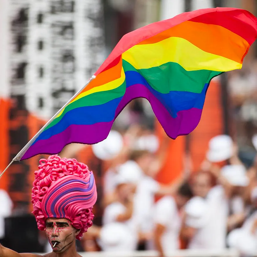 Canal Gay Parade celebrate on a boat in the Prinsengracht in Amsterdam, the Netherlands August 4, 2018