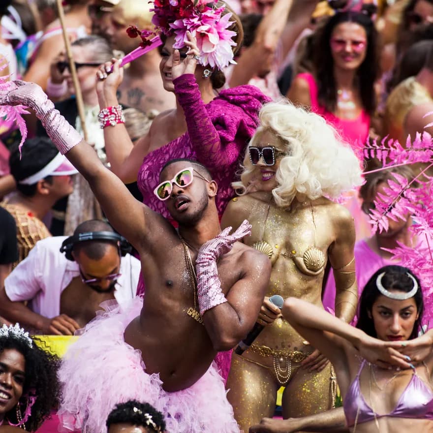 Canal Gay Parade celebrate on a boat in the Prinsengracht in Amsterdam, the Netherlands August 4, 2018