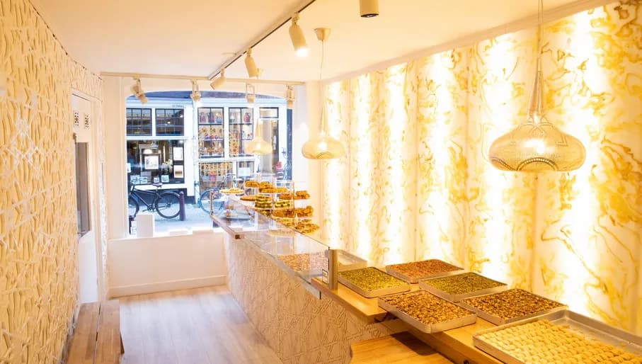 Baklava and sweet pastries on display at Amsterdam Sweet Art