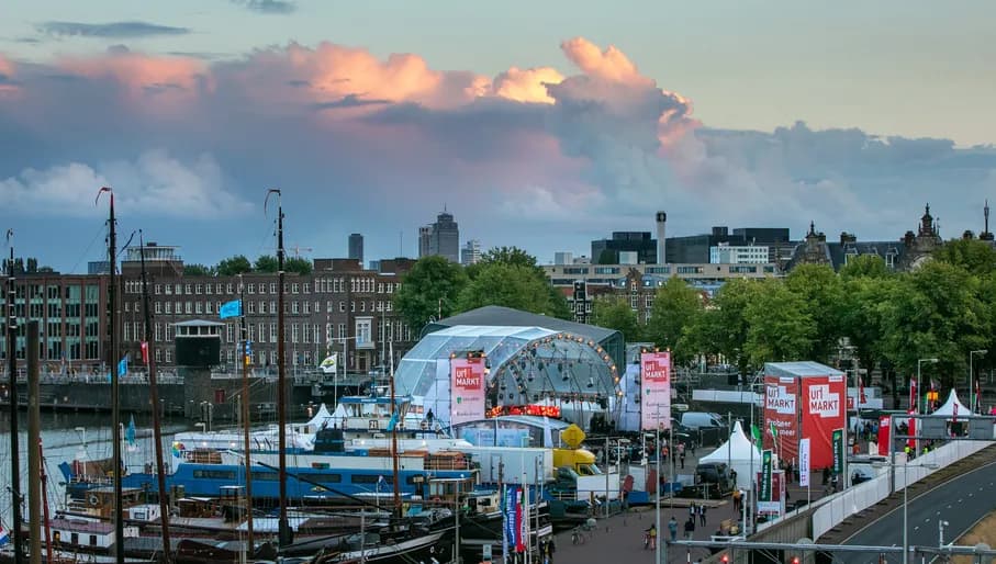 An aerial view of the concert arena