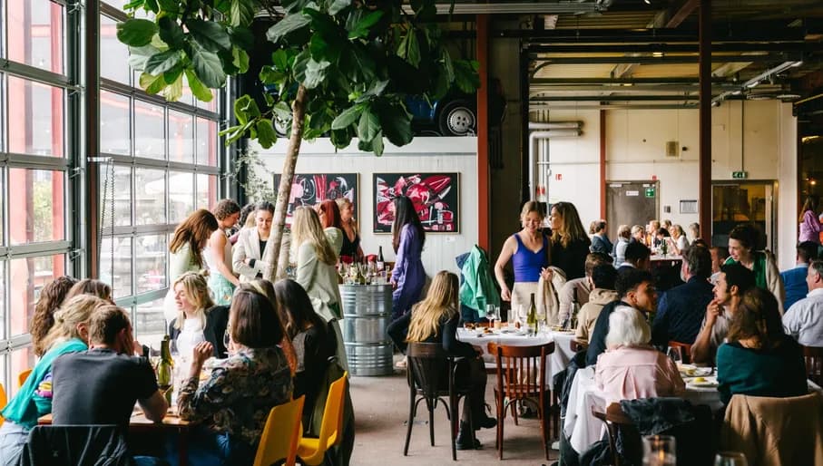 Chateau wine bar people sitting inside