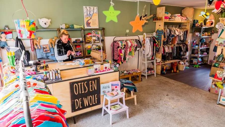 A cashier behind the counter