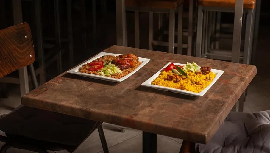 Dishes at New Draver roti shop Amsterdam