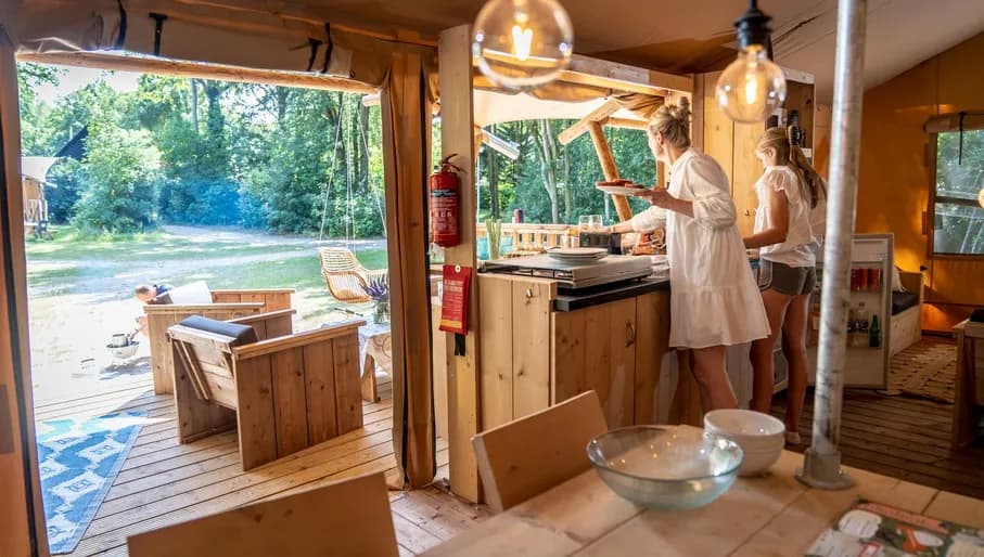 holiday park with safari tent accommodations