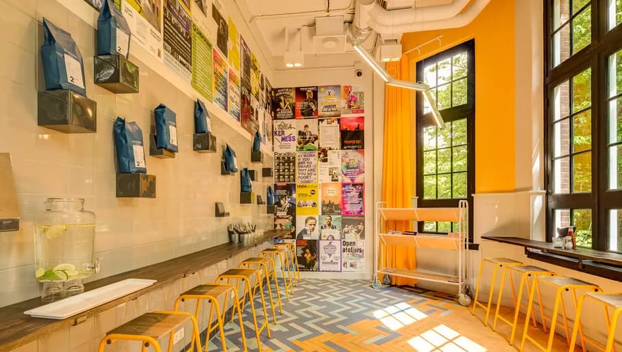 Interior of Generator Amsterdam hostel near Oosterpak in Oost