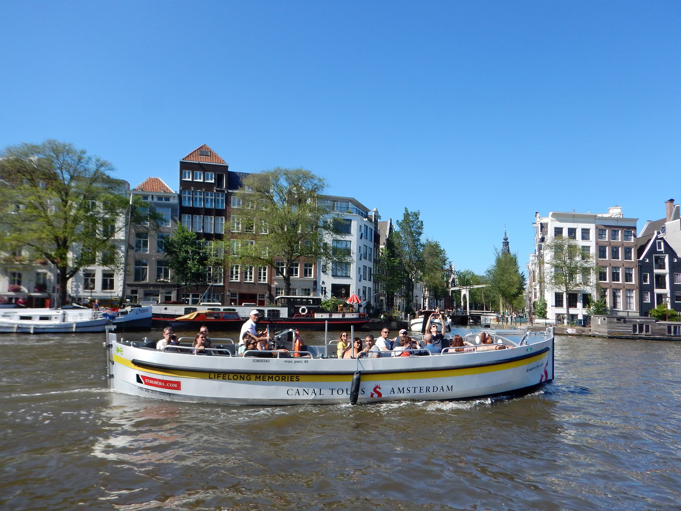 Open Boat Tours Sightseeing river Amstel sloop XL