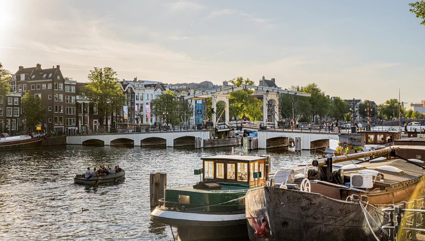 The Skinny Bridge (Magere Brug) over the Amstel river.