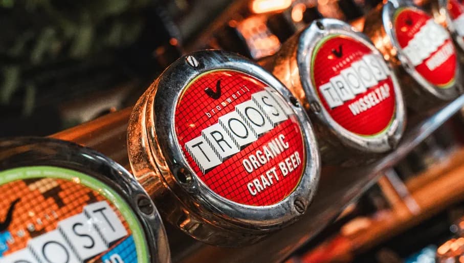 Brouwerij Troost detail shot of beer taps
