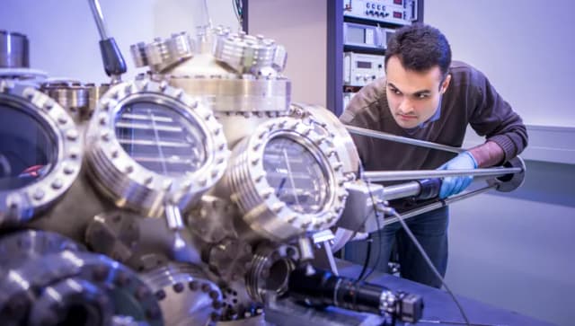Man with high tech systems materials