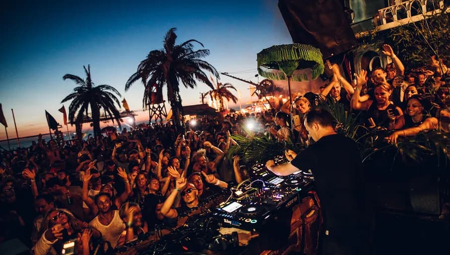 People dancing at a Woodstock party in Bloemendaal aan Zee.