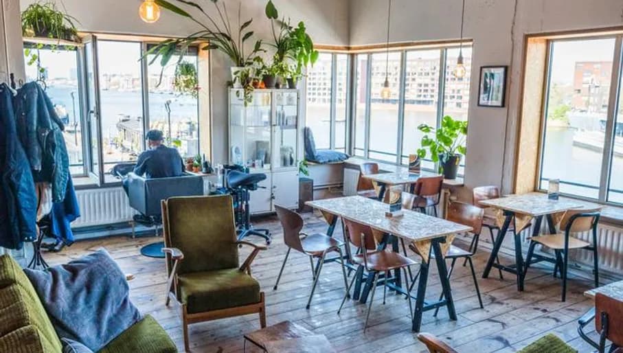 Inside Barmhartig coffee bar