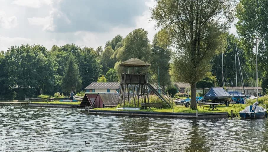 Playground and harbour at Gaasperplas lake