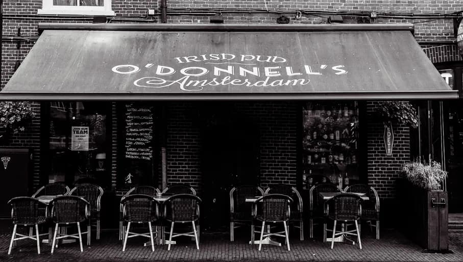 O'Donnells Irish pub exterior and terrace