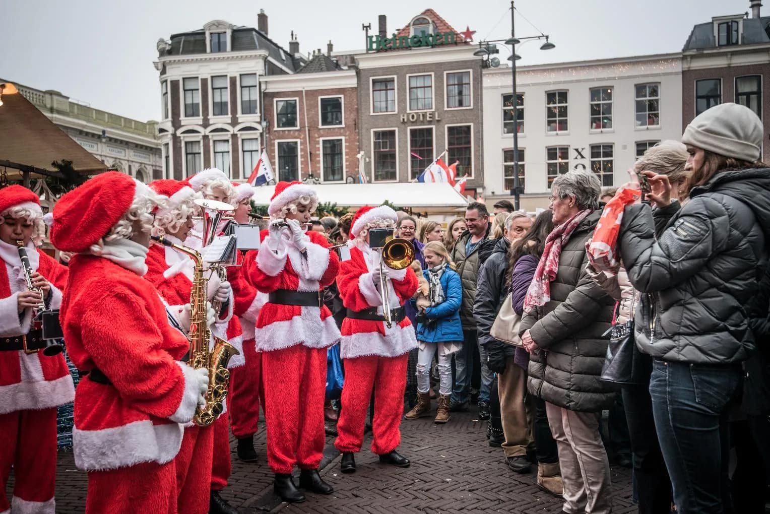 Orchestra of Santa's at Chrismas Market Haarlem 2016